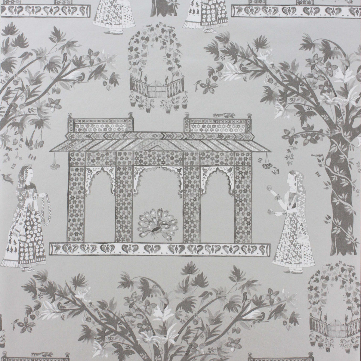 Pavilion Garden Silver — Nina Campbell tapet