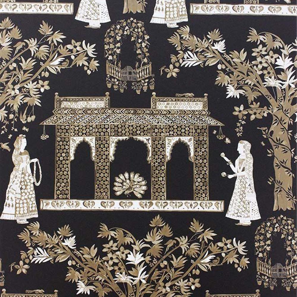Pavilion Garden Chocolate — Nina Campbell tapet