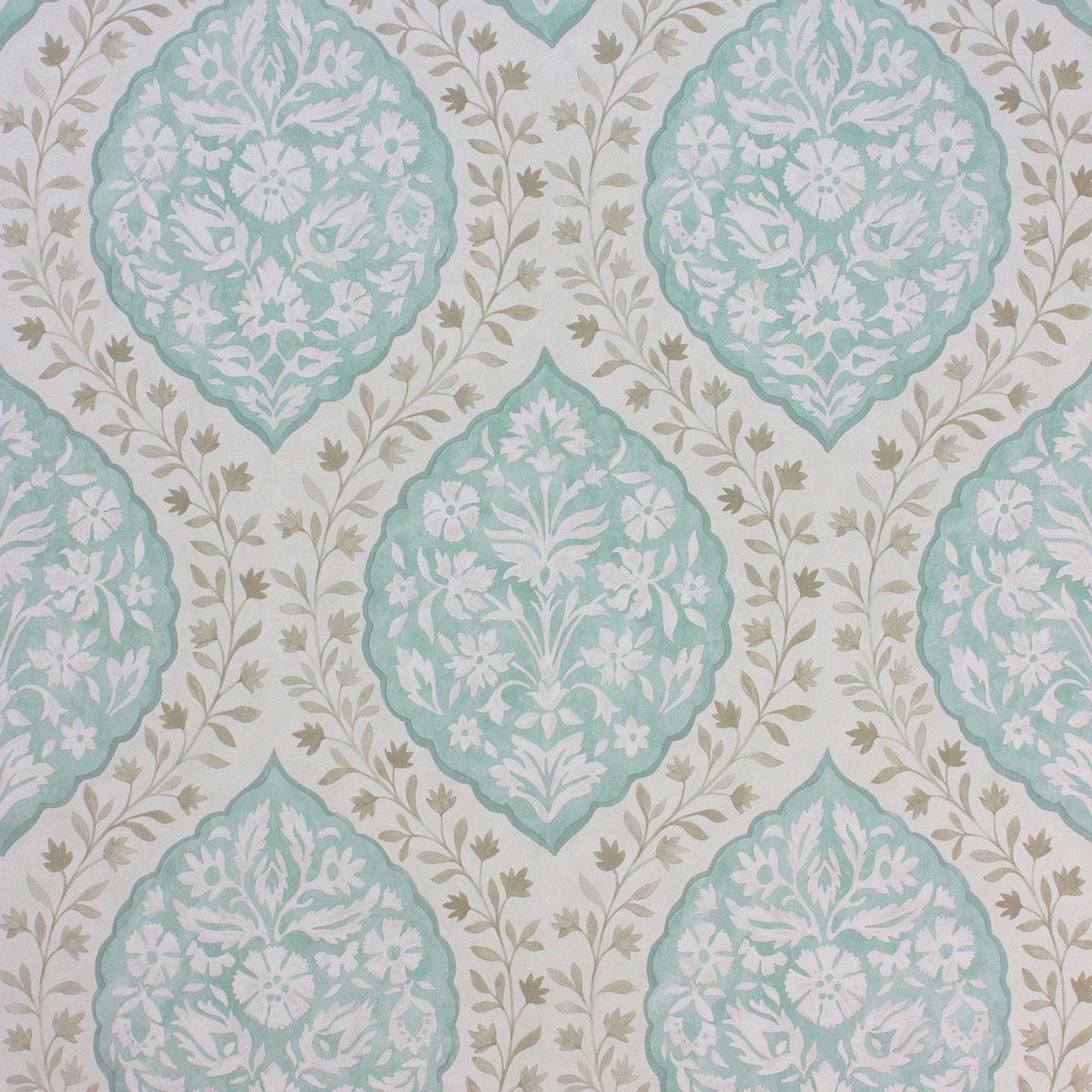 Marguerite Aqua/Taupe — Nina Campbell tapet