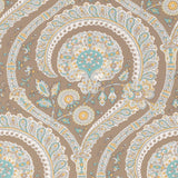 Les Indiennes Taupe/Aqua — Nina Campbell tapet