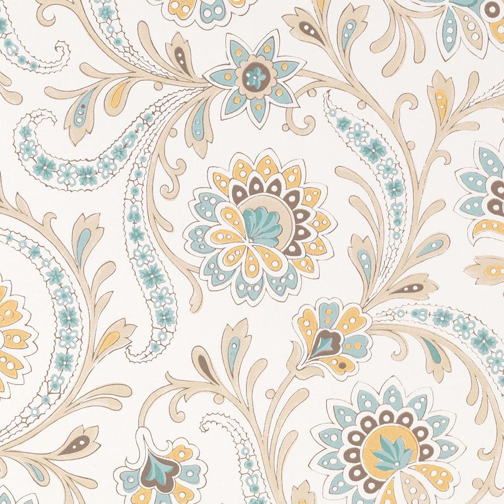 Baville Aqua/Ochre — Nina Campbell tapet