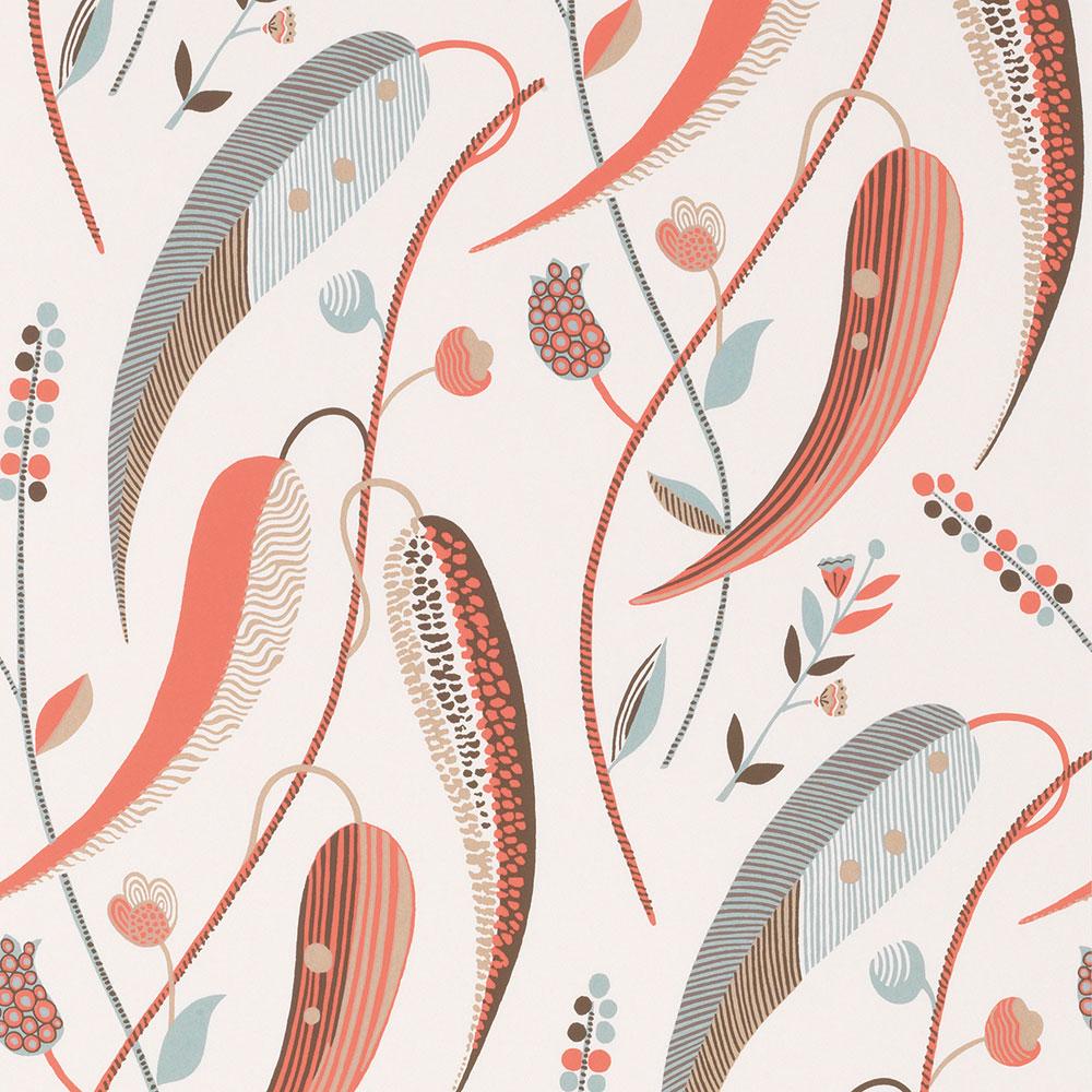 Colbert Coral/Aqua — Nina Campbell tapet