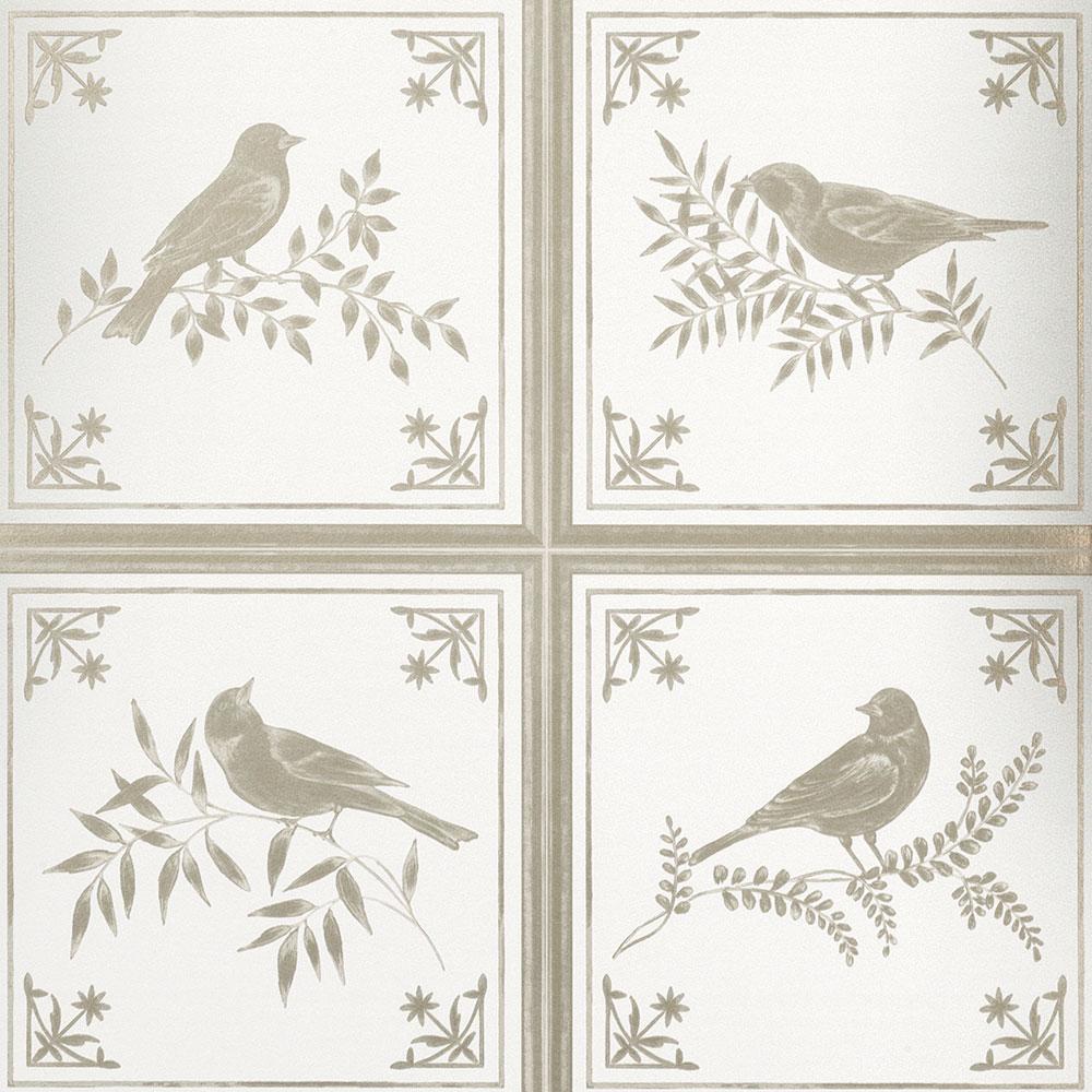 Fortoiseau Ivory/Silver — Nina Campbell tapet