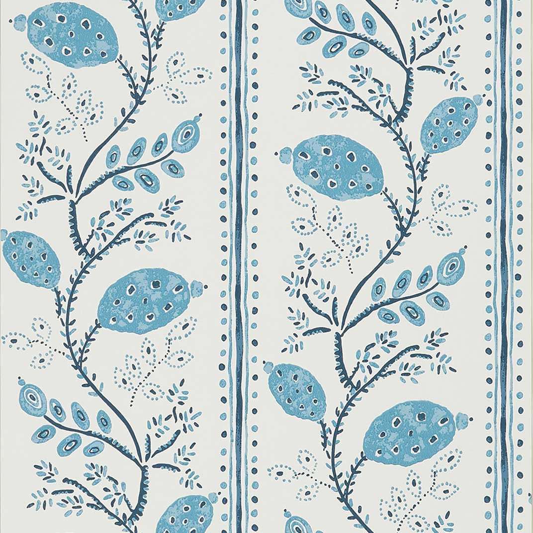 Pomegranate Trail Indigo/Blue — Nina Campbell tapet