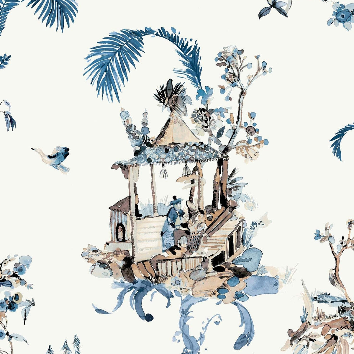 Toile Chinoise Indigo — Nina Campbell tapet