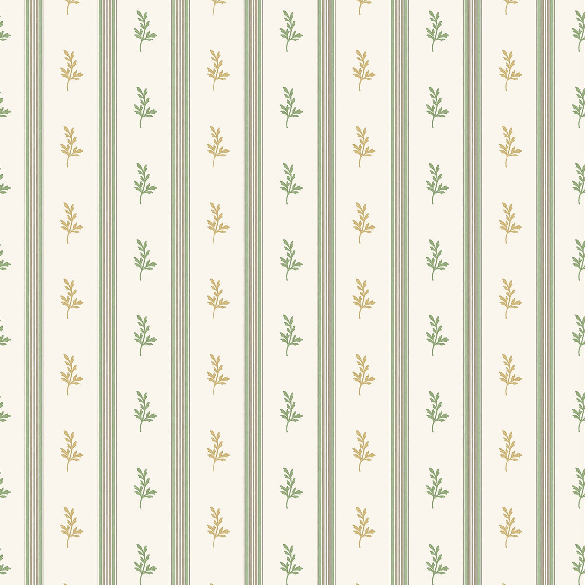 Anduze Green/Ochre/Chocolate — Nina Campbell tapet