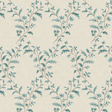 Hollingbourne Trellis Ivory/Teal — Nina Campbell tapet