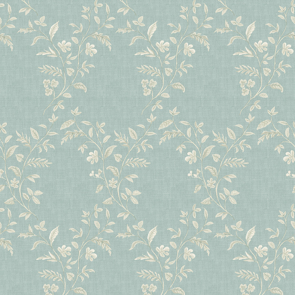 Hollingbourne Trellis Aqua — Nina Campbell tapet