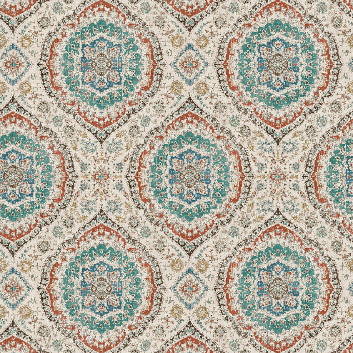 Karabali Teal/Russet — Nina Campbell tapet
