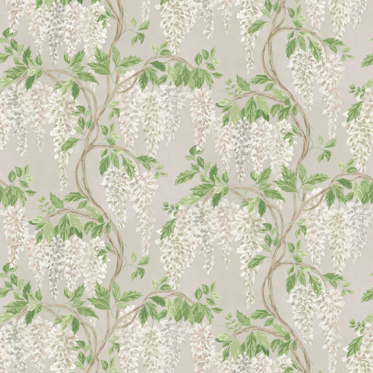 Wisteria Walk Stone/White — Nina Campbell tapet