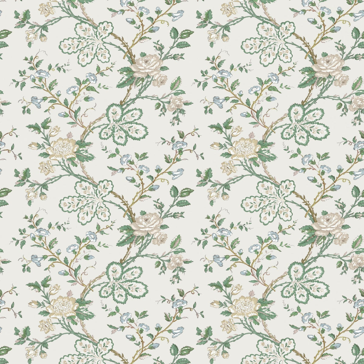 Genevieve Green/Blue/Ivory — Nina Campbell tapet