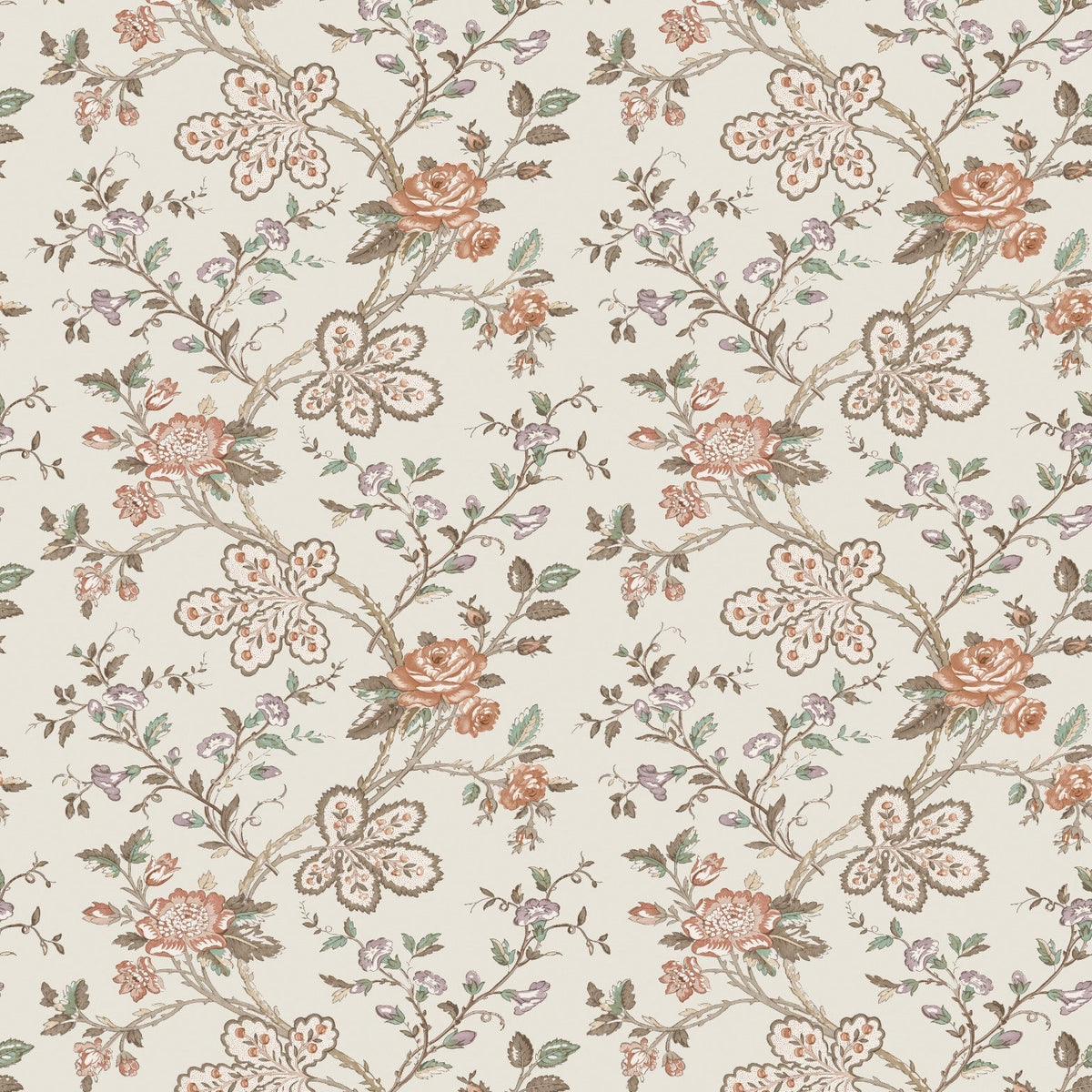 Genevieve Taupe/Antique Rose — Nina Campbell tapet