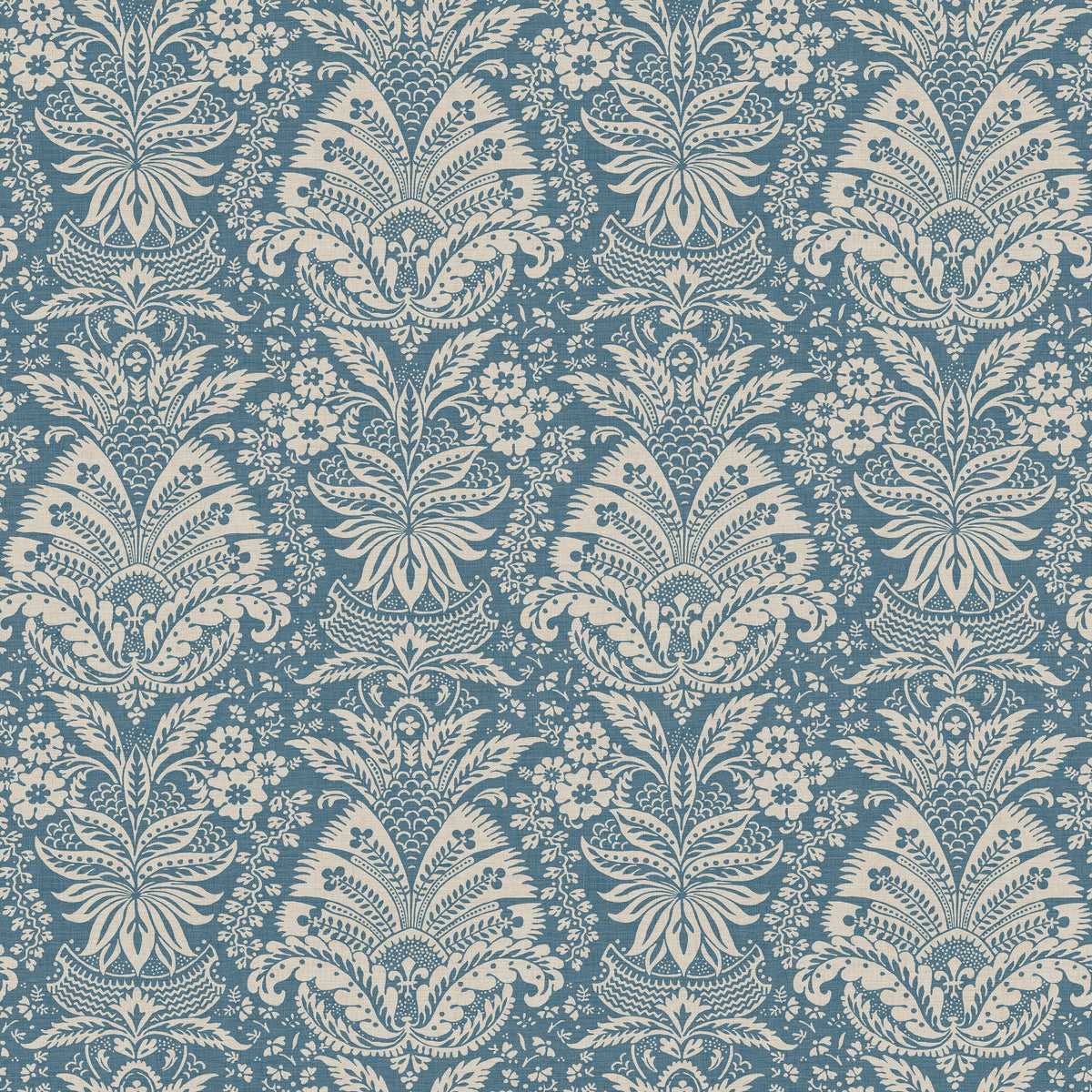 Bourton Damask Blue — Nina Campbell tapet