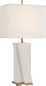 Niki Medium Bordslampa — Thomas O'Brien for Visual Comfort & Co. — Ivory with Linen Shade