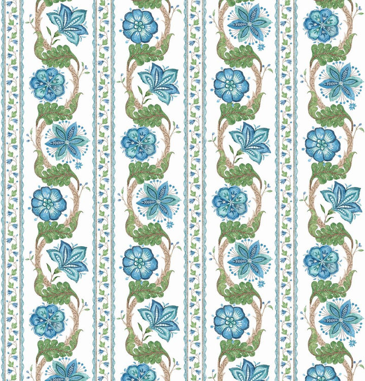 Nina Campbell Clermont Tygprov - Blue/Green