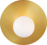 Nodes Large Angled -seinävalaisin — Kelly Wearstler for Visual Comfort & Co. — Burnished Brass with White Glass