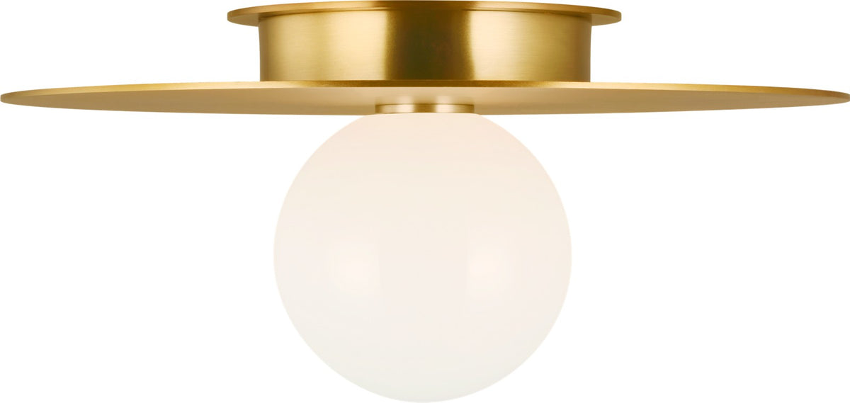 Nodes Medium Plafond — Kelly Wearstler for Visual Comfort & Co. — Burnished Brass with White Glass detaljbild
