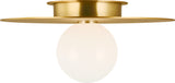 Nodes Medium Plafond — Kelly Wearstler for Visual Comfort & Co. — Burnished Brass with White Glass detaljbild