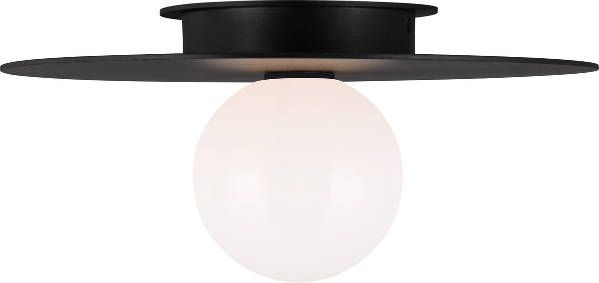 Nodes Medium Plafond — Kelly Wearstler for Visual Comfort & Co. — Midnight Black with White Glass detaljbild