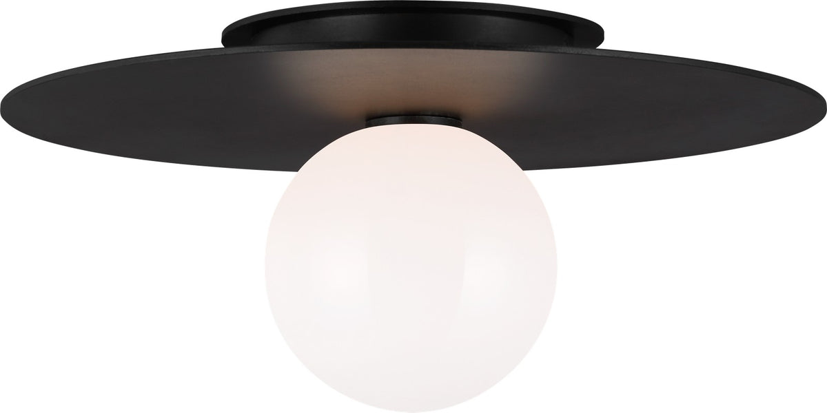 Nodes Medium Plafond — Kelly Wearstler for Visual Comfort & Co. — Midnight Black with White Glass detaljbild