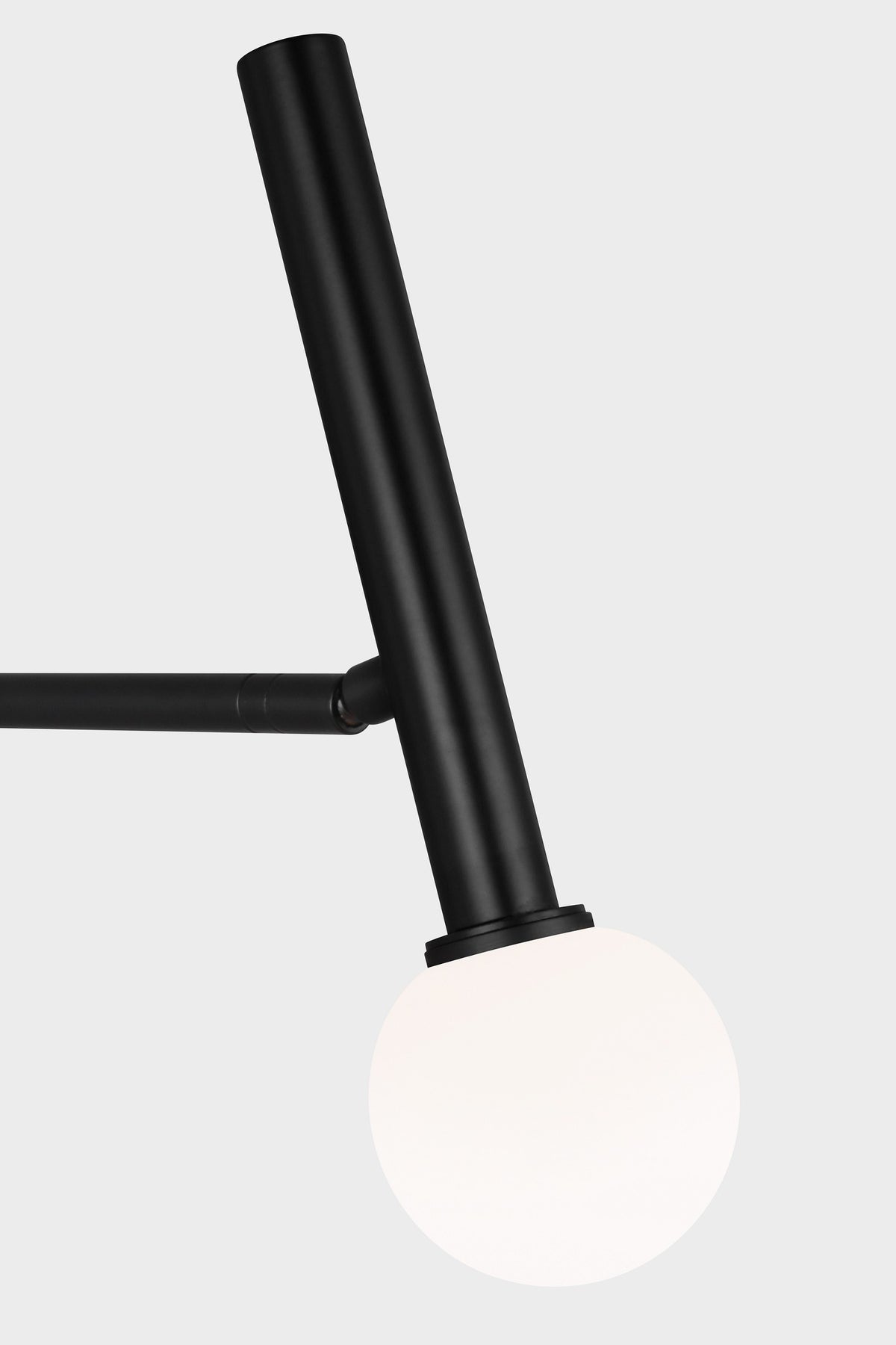 Nodes Pivot Vägglampa — Kelly Wearstler for Visual Comfort & Co. — Midnight Black with White Glass detaljbild