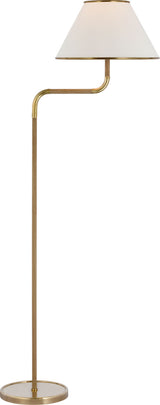 Rigby Medium Bridge Arm -lattiavalaisin — Marie Flanigan for Visual Comfort & Co. — Soft Brass and Natural Oak with Linen Shade
