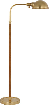 Basden Medium Pharmacy Lamp Golvlampa — Chapman & Myers for Visual Comfort & Co. — Antique-Burnished Brass and Natural Rattan