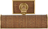 Halwell 8" Tavelbelysning — Chapman & Myers for Visual Comfort & Co. — Brass and Natural Woven Rattan