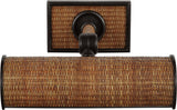Halwell 8" Tavelbelysning — Chapman & Myers for Visual Comfort & Co. — Bronze and Natural Woven Rattan