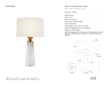 Olsen 15" Cordless Table Lamp — AERIN for Visual Comfort & Co. dimension drawing