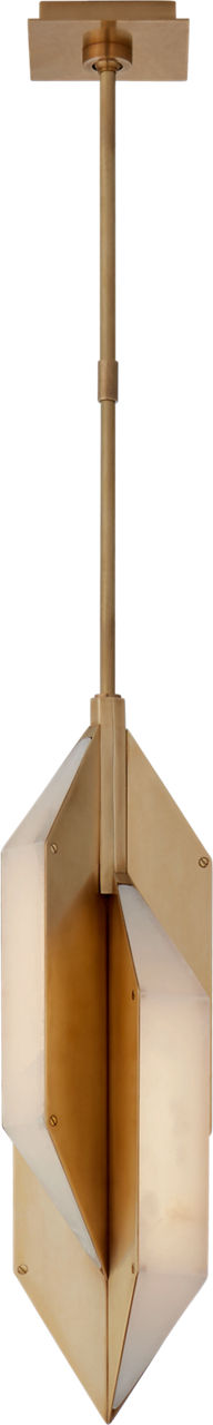 Ophelion Small Pendant — Kelly Wearstler for Visual Comfort & Co. — Antique-Burnished Brass with Alabaster