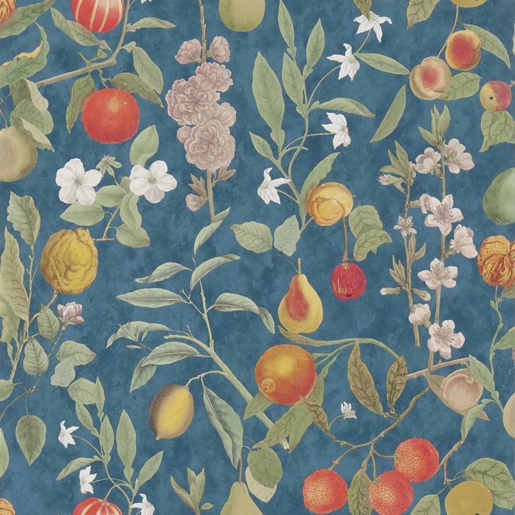 Orchard Fruits Indigo — Designers Guild tapet