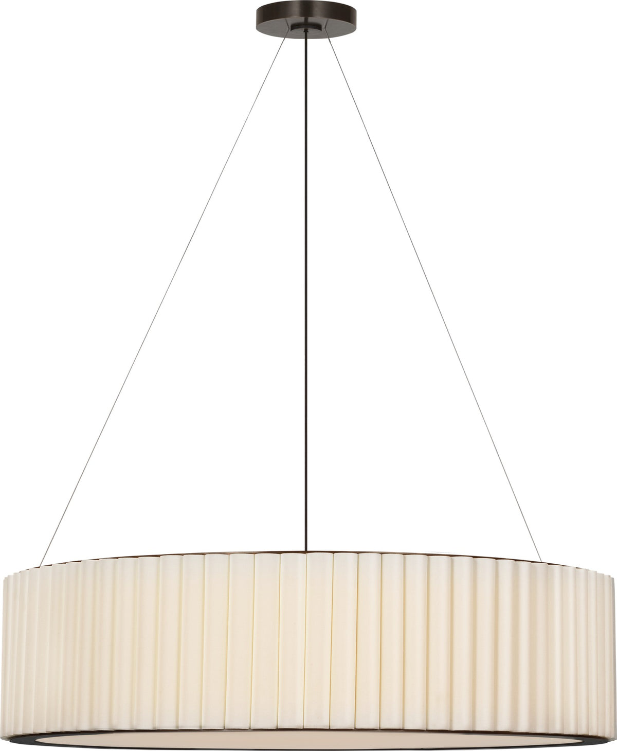 Palati Extra Large Taklampa — Ian K. Fowler for Visual Comfort & Co. — Bronze with Linen Shade