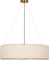 Palati Extra Large Taklampa — Ian K. Fowler for Visual Comfort & Co. — Hand-Rubbed Antique Brass with Linen Shade
