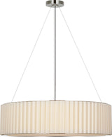 Palati Extra Large Taklampa — Ian K. Fowler for Visual Comfort & Co. — Polished Nickel with Linen Shade