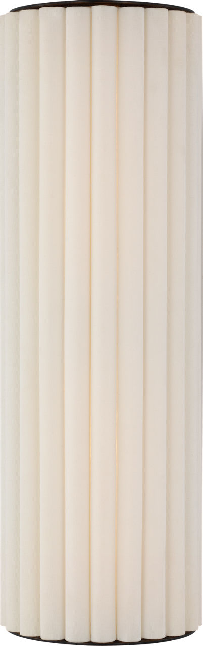 Palati Large Tall Vägglampa — Ian K. Fowler for Visual Comfort & Co. — Bronze with Linen Shade