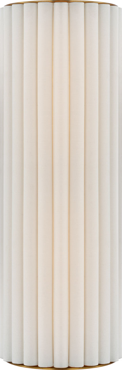 Palati Large Tall Vägglampa — Ian K. Fowler for Visual Comfort & Co. — Hand-Rubbed Antique Brass with Linen Shade