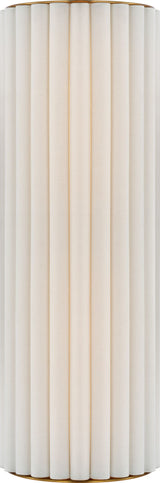 Palati Large Tall Vägglampa — Ian K. Fowler for Visual Comfort & Co. — Hand-Rubbed Antique Brass with Linen Shade