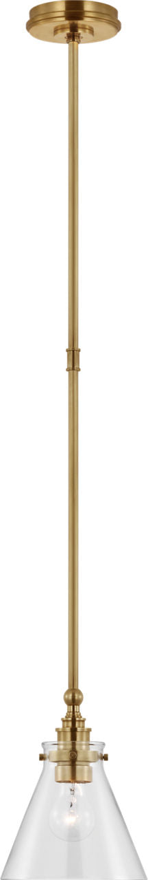 Parkington 9" Takpendel — Chapman & Myers for Visual Comfort & Co. — Antique-Burnished Brass with Clear Glass