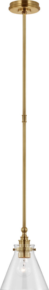 Parkington 9" Takpendel — Chapman & Myers for Visual Comfort & Co. — Antique-Burnished Brass with Clear Glass