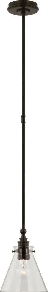 Parkington 9" Takpendel — Chapman & Myers for Visual Comfort & Co. — Bronze with Clear Glass