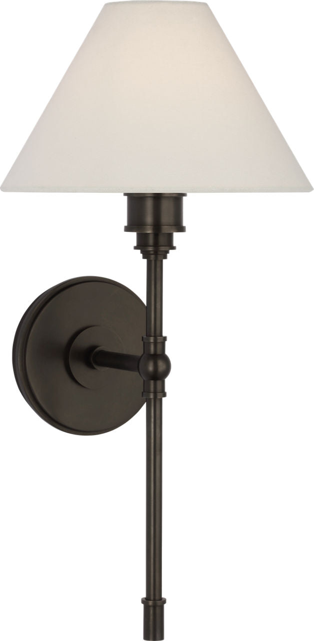 Parkington Large Tail Vägglampa — Chapman & Myers for Visual Comfort & Co. — Bronze with Linen Shade