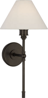 Parkington Large Tail Vägglampa — Chapman & Myers for Visual Comfort & Co. — Bronze with Linen Shade