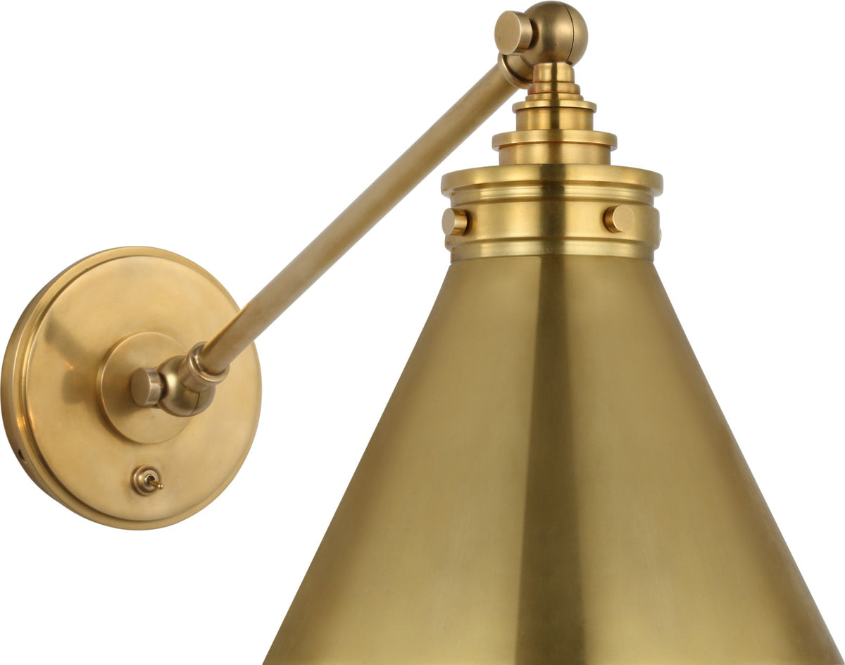 Parkington Single Library Vägglampa — Chapman & Myers for Visual Comfort & Co. — Antique-Burnished Brass