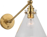 Parkington Single Library Vägglampa — Chapman & Myers for Visual Comfort & Co. — Antique-Burnished Brass with Clear Glass