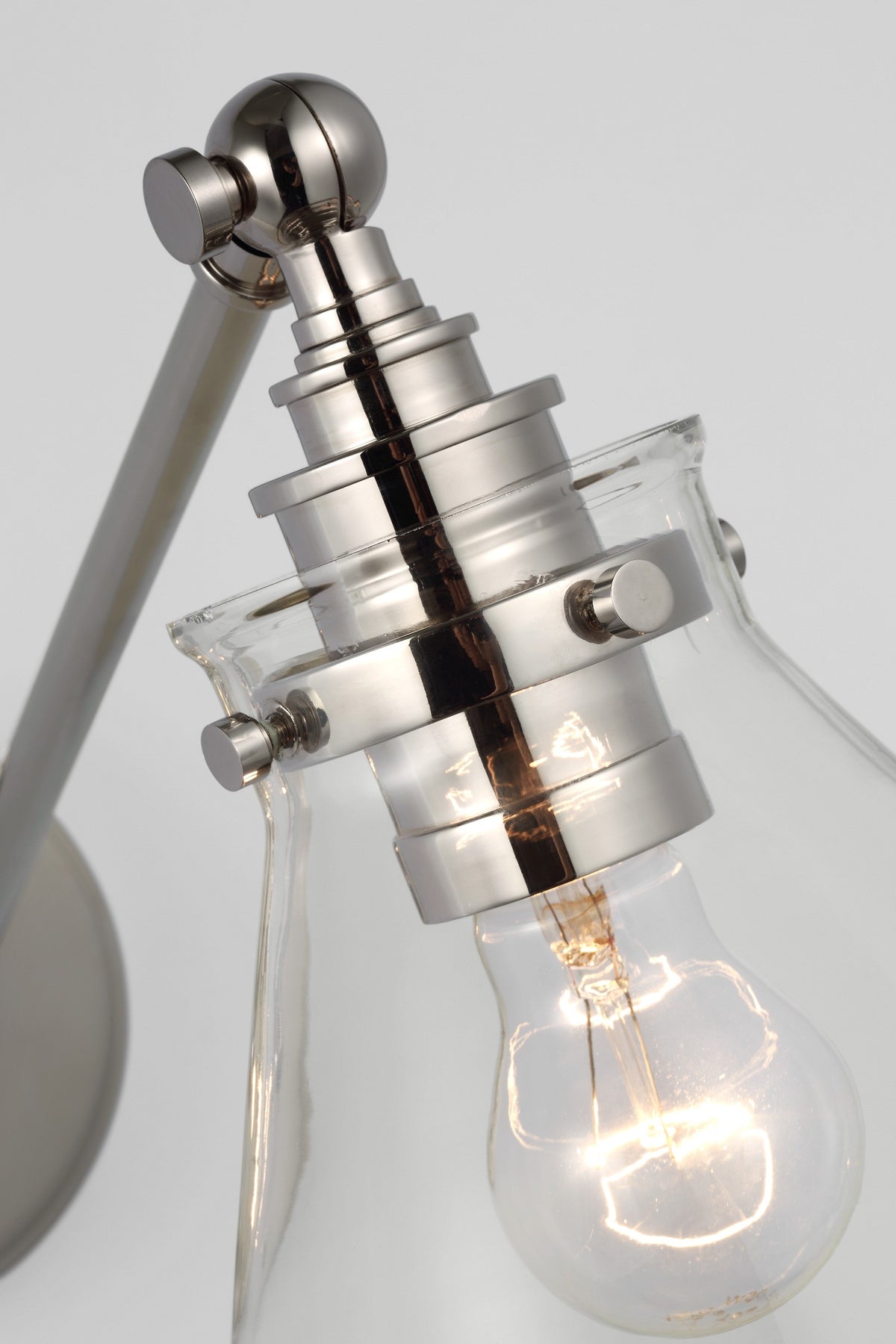 Parkington Single Library Vägglampa — Chapman & Myers for Visual Comfort & Co. — Polished Nickel detaljbild