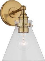 Parkington Small Single Vägglampa — Chapman & Myers for Visual Comfort & Co. — Antique-Burnished Brass with Clear Glass