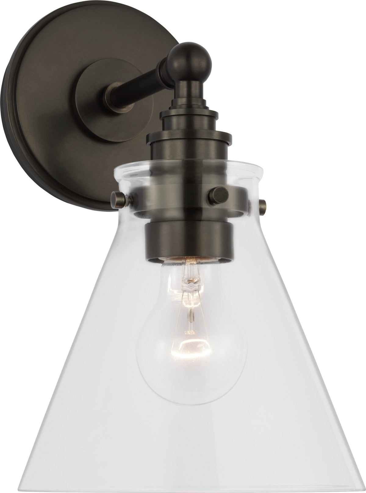 Parkington Small Single Vägglampa — Chapman & Myers for Visual Comfort & Co. — Bronze with Clear Glass
