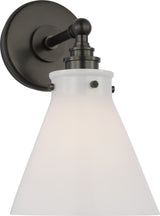 Parkington Small Single Vägglampa — Chapman & Myers for Visual Comfort & Co. — Bronze with White Glass