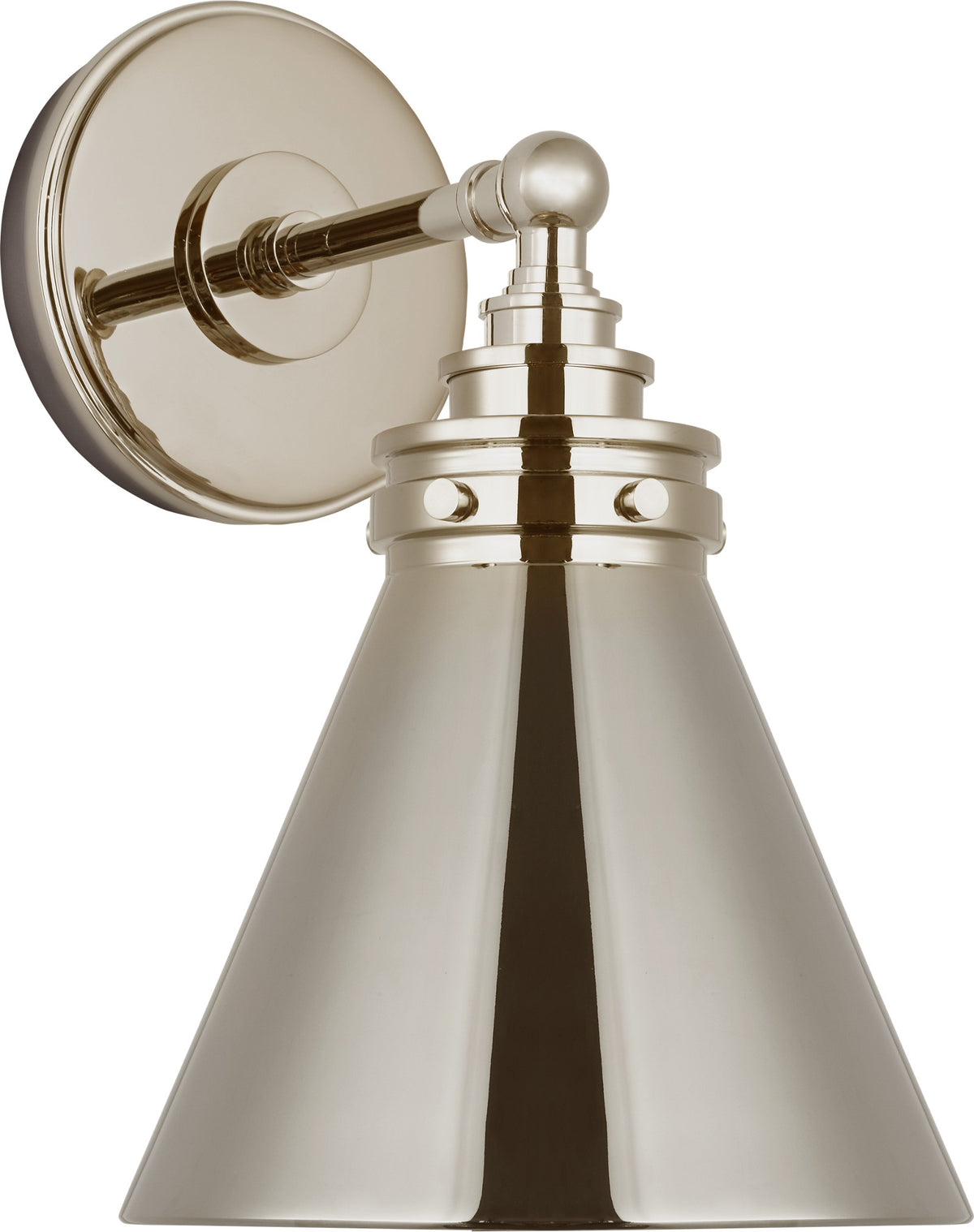 Parkington Small Single Vägglampa — Chapman & Myers for Visual Comfort & Co. — Polished Nickel